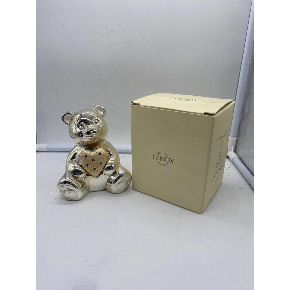 Lenox bank Baby jewel collection Teddy bear bank collectible rare With Box
